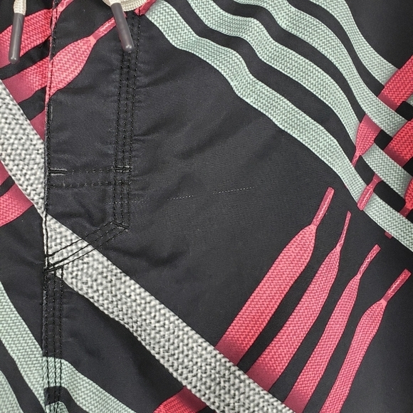 Nike 6.0 Men's Black Gray with Multi-colored Shoe Strings Swim Shorts Size 34 - Picture 12 of 13